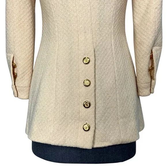 CHANEL 1995 Vintage CC Logo Button Blazer Jacket Size 40 - Picture 5 of 7